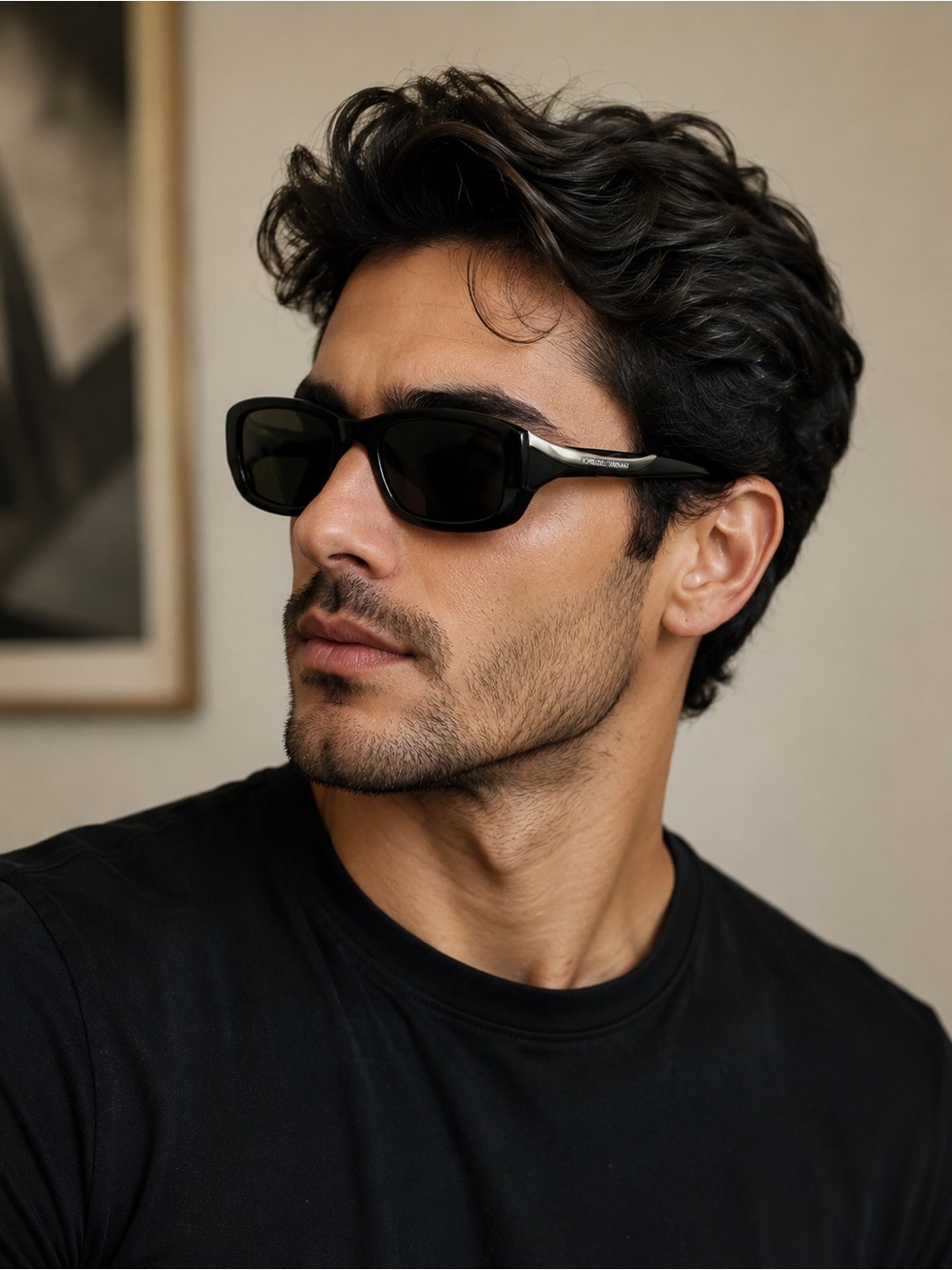 Giorgio Armani Black Sunglasses with Dark Gray Lenses